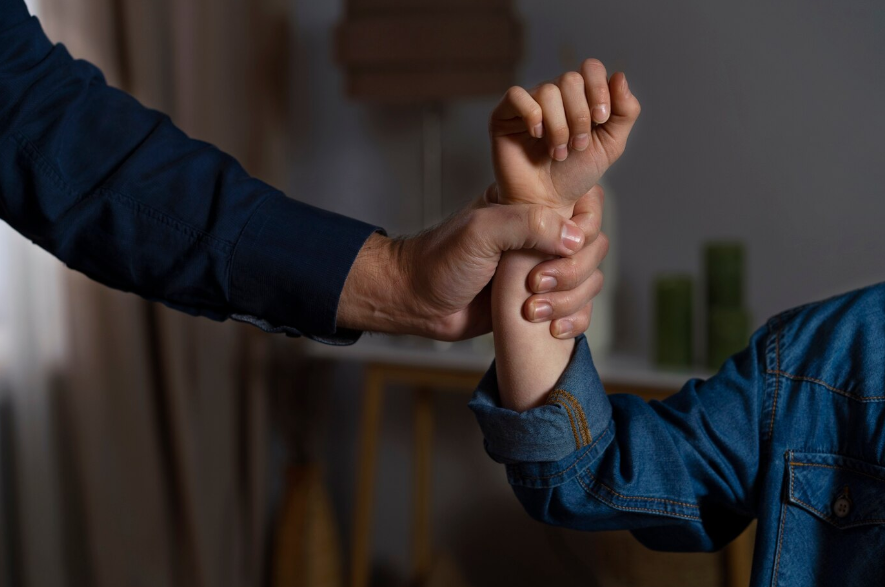 a young child getting physical abuse from parent