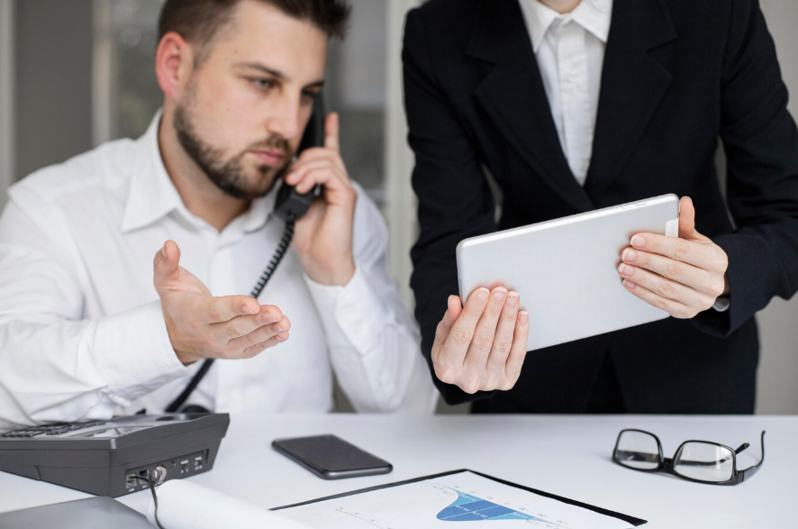 a person working at an office