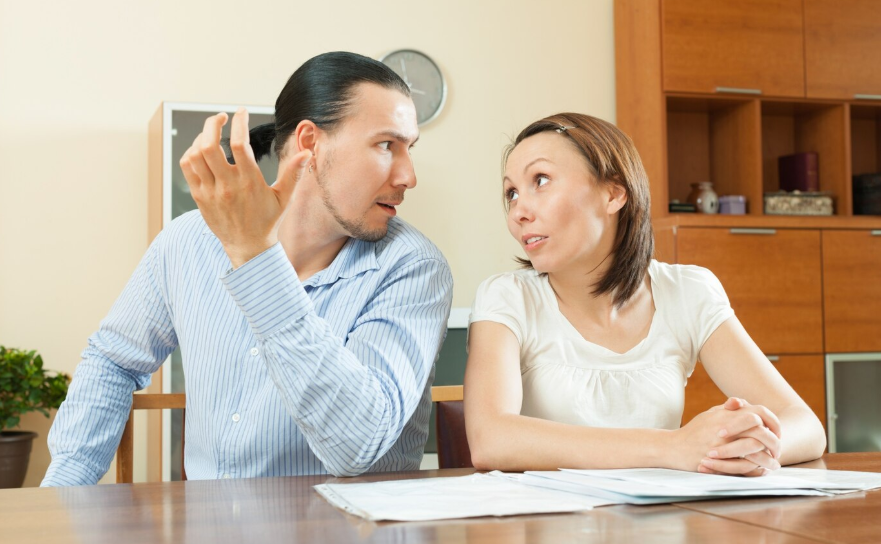 a man and woman arguing