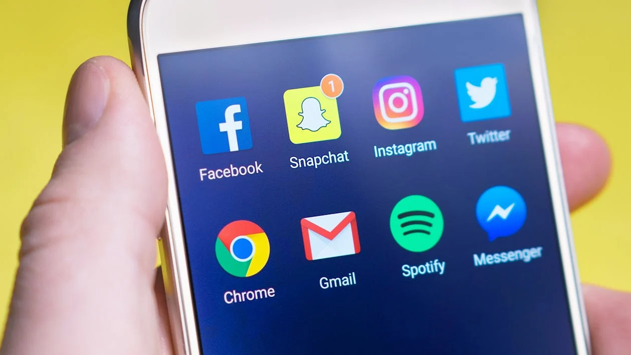 A collection of social media apps on a smartphone